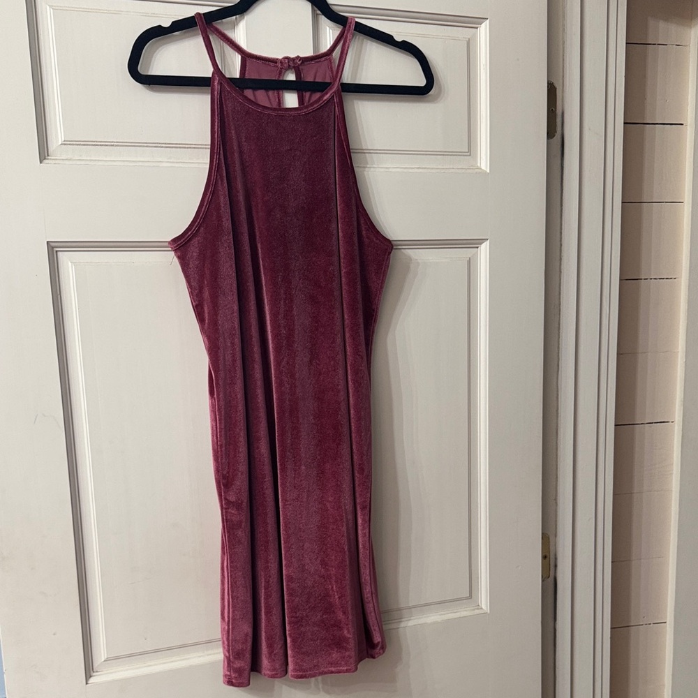 Entro Burgundy Velvet Mini Dress